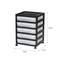 IRIS USA 5 Drawers 12” x 12” Scrapbook Plastic Rolling Storage Cart with Organizer Top with Casters, Black/White